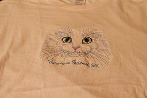 Cute Embroidered Kitty T Mens Large/XL