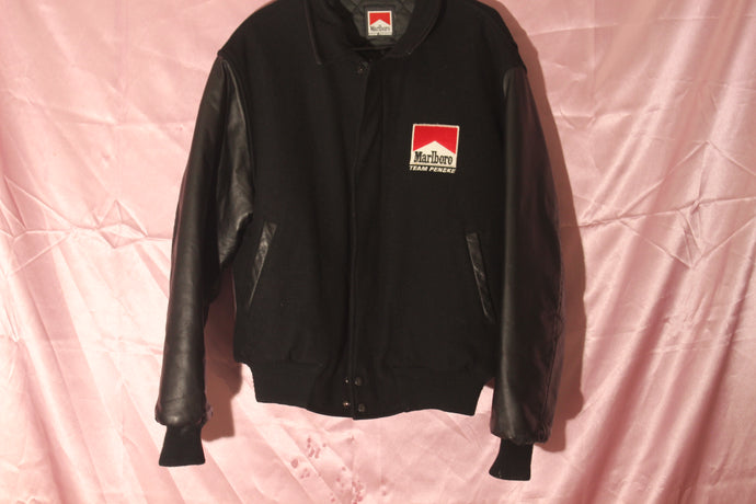 RARE Vintage Marlboro Racing Leather Varsity Jacket Large/Medium